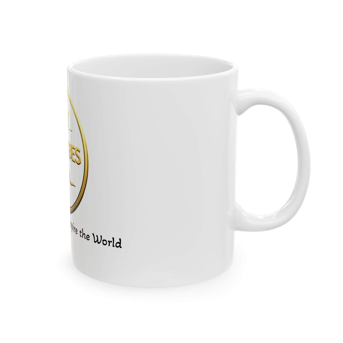 HOH Vibes Gold Logo Ceramic Mug — Inspirational 'Live Your Purpose, Inspire the World' Coffee Cup (11oz/15oz)