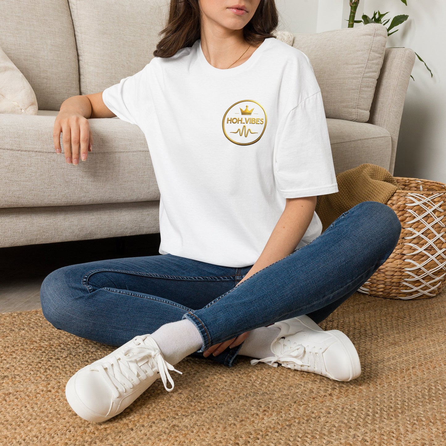 Hoh Vibes Graphic T-Shirt — Minimal Gold Crown Logo Tee